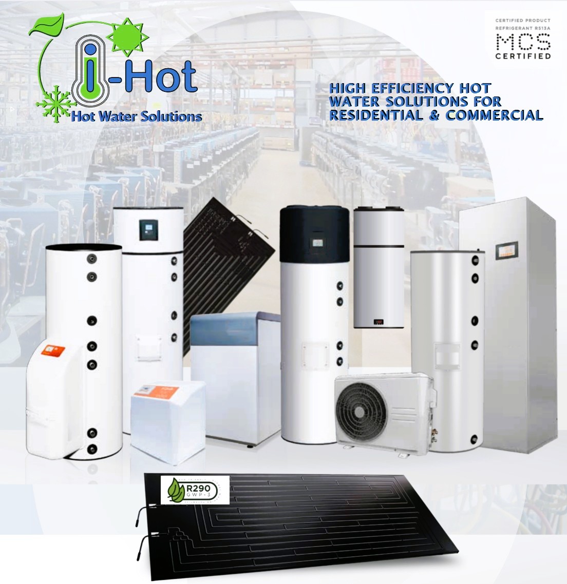 i-HOT Thermodynamic Solar Assisted Heat Pump hot water cylinders